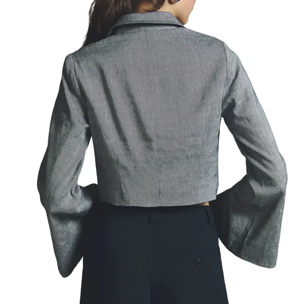 By Anthropologie Cropped Slit Jacket